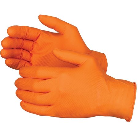 MCR SAFETY NitriShield with Grippaz, Nitrile Disposable Gloves, 6 mil Palm, Nitrile, 2XL, 100 PK, Orange 6016OXXL